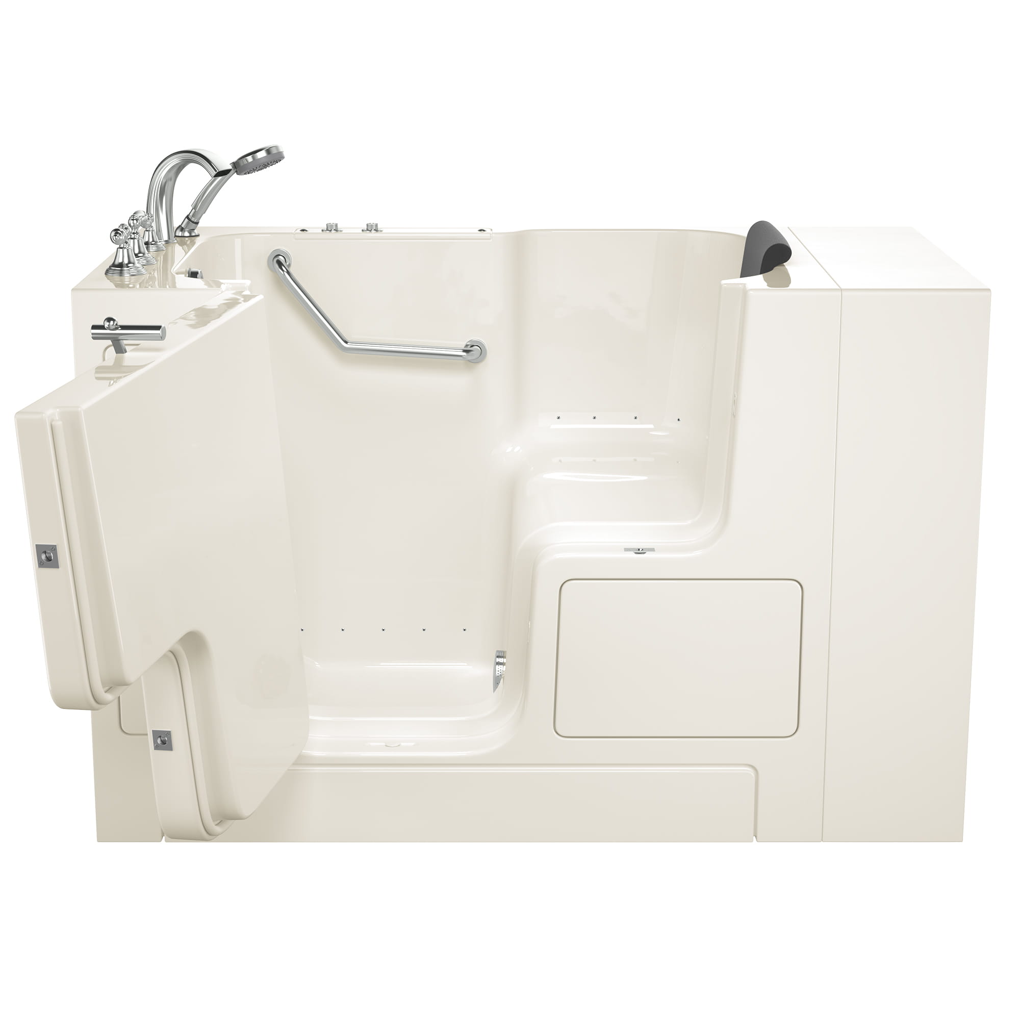 Gelcoat Premium Series 32 x 52  Inch Walk in Tub With Air Spa System   Left Hand Drain With Faucet WIB LINEN